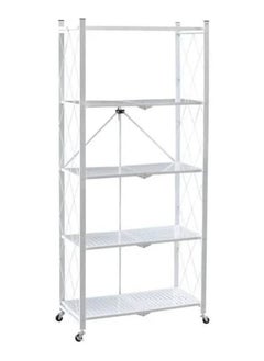 AGD 5-Layered Foldable Storage Rack With Wheels  - Image 1