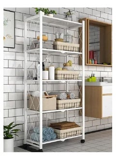 AGD 5-Layered Foldable Storage Rack With Wheels  - Image 2