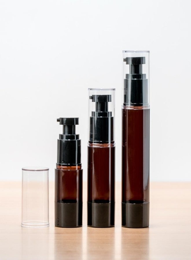 Elandy 2Pcs 120ml/4oz Brown Plastic Airless Lotion Pump Bottles with Black Pump Top Empty Refillable Vacuum Cosmetic Dispenser Travel Container for Shampoo Liquid Toiletry - Image 5