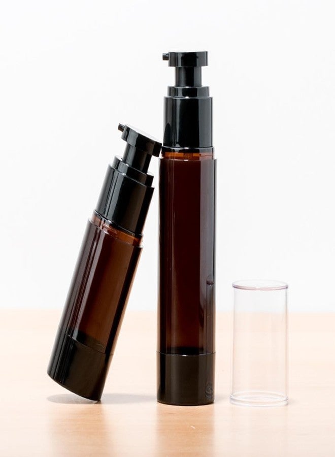 Elandy 2Pcs 120ml/4oz Brown Plastic Airless Lotion Pump Bottles with Black Pump Top Empty Refillable Vacuum Cosmetic Dispenser Travel Container for Shampoo Liquid Toiletry - Image 4