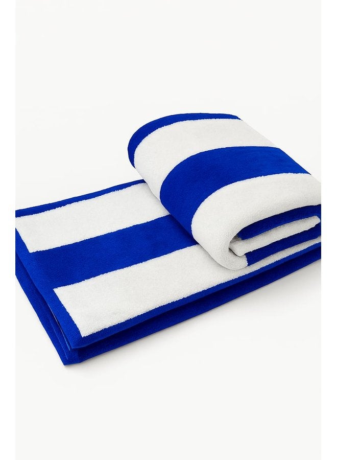 توالا بشكير بحر توالا, مقلم ازرق في ابيض , قطن 100% ,ذو امتصاص عالي 100*200 - Image 2