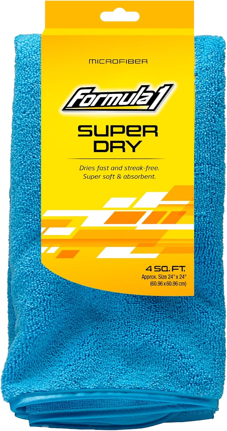 Formula 1 Super Dry Microfiber Drying Towel - Double Thick & Quick Dry - Extra Large - 24" x 24" - Image 1