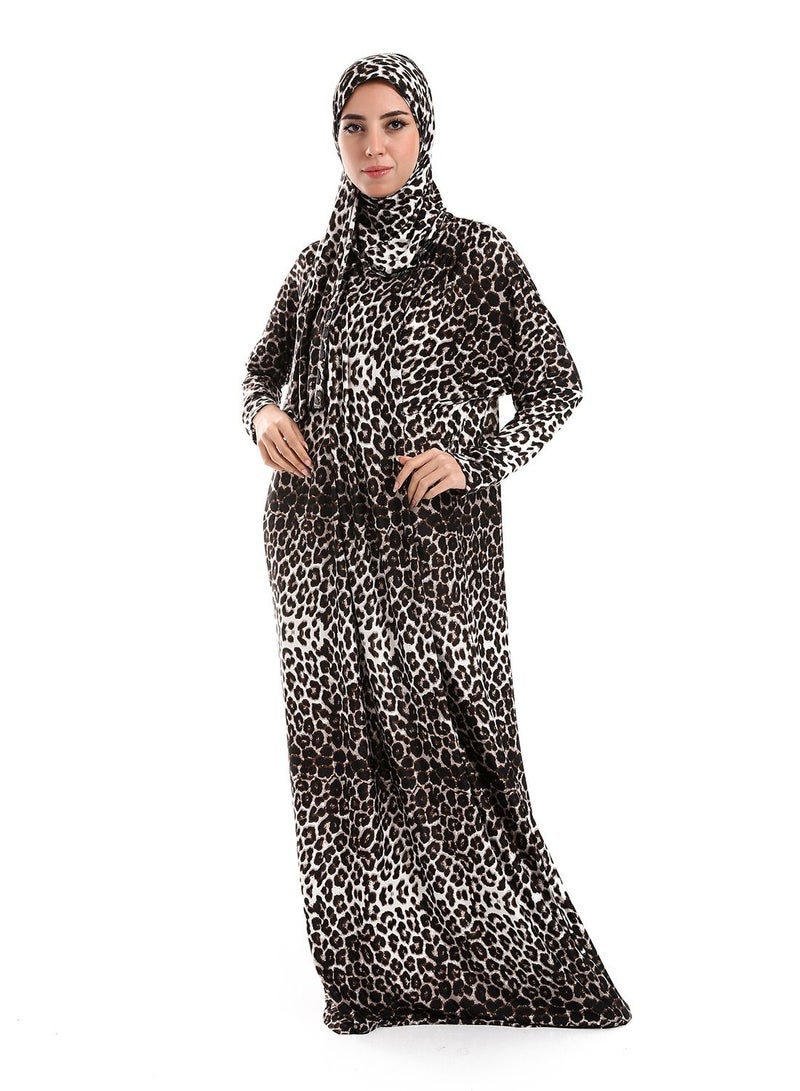 Printed Isdal Prayer With Tiger Design