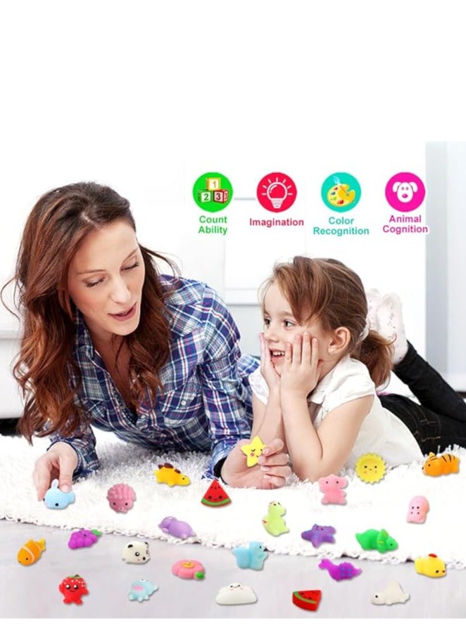 24PCS Mochi Squishy Toys Set Party Favors for Kids Mini Kawaii Stress Relief Toys Anxiety Relievers Easter Basket Stuffers with Storage Box - Image 2