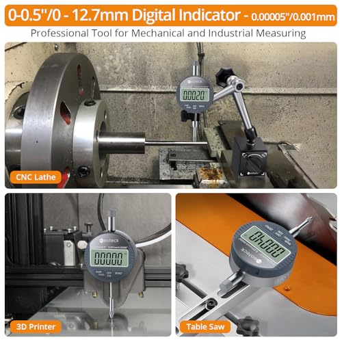 Neoteck DTI Digital Dial Indicator 0.5 inch/12.7mm, High Resolution: 0.00005 inch/ 0.001mm, Digital Probe Indicator Dial Test Gauge - Image 3