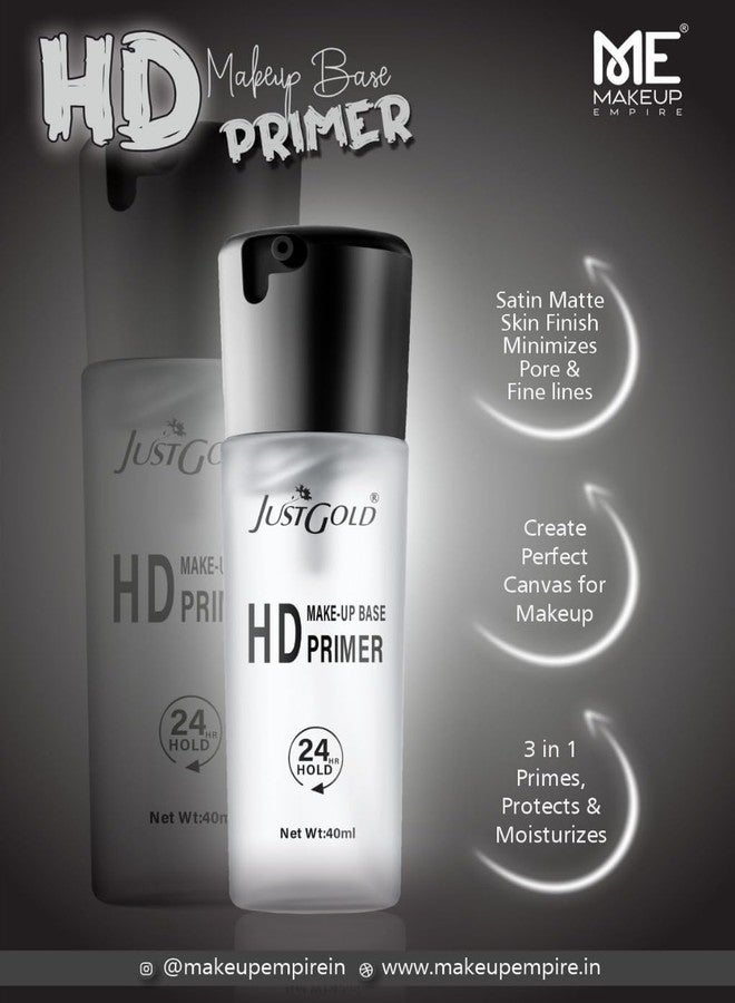 JUST GOLD JustGold HD Primer for Face Makeup Long Lasting and Smooth Base with Oil Control (30ml) - Image 3