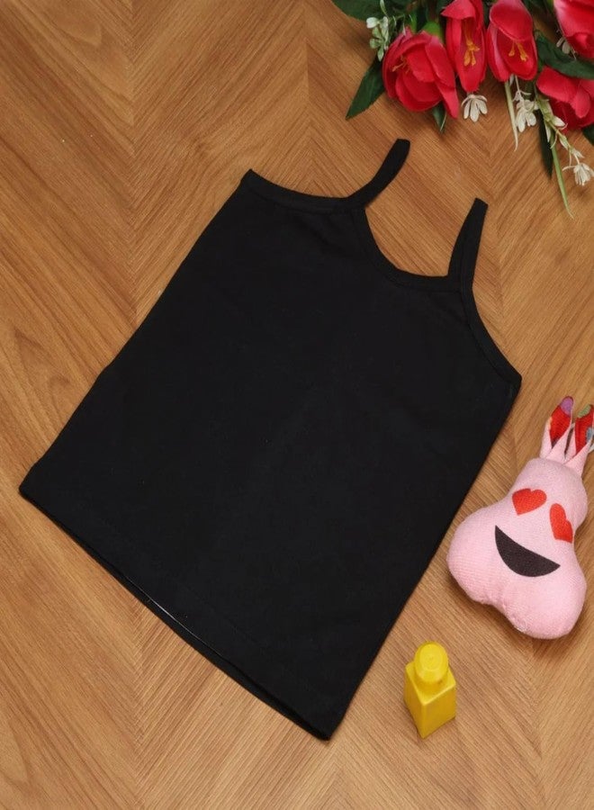 Aimly Girl's Cotton Camisole Slip, Sleeveless Waist Length Innerwear | Scoop Neck | Soft Stretchable Tank Top | Kids Toddler Girls Vest, Multi Color | Size 18-24 Months | Pack of 6 - Image 2