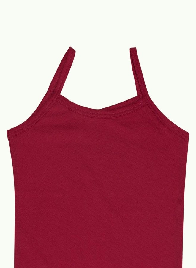 Aimly Girl's Cotton Camisole Slip, Sleeveless Waist Length Innerwear | Scoop Neck | Soft Stretchable Tank Top | Kids Toddler Girls Vest, Multi Color | Size 18-24 Months | Pack of 6 - Image 5