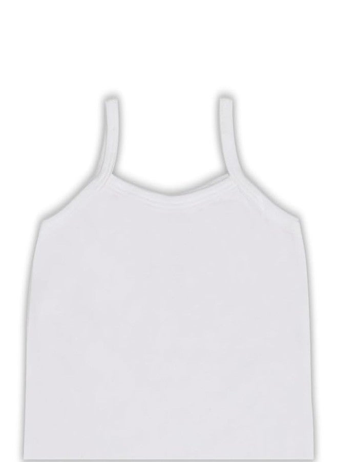 Aimly Girl's Cotton Camisole Slip, Sleeveless Waist Length Innerwear | Scoop Neck | Soft Stretchable Tank Top | Kids Toddler Girls Vest, Multi Color | Size 18-24 Months | Pack of 6 - Image 3