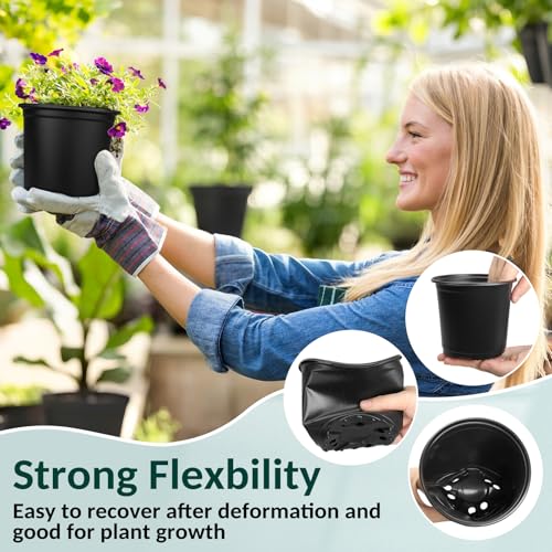 FUOAUYK 80 Pcs Small Plastic Palnt Pot, 3 Inch Nursery Pots with Drainage, Seedlings Starter Pots for Plants, Great for Herbs, Cuttings, and Starter Plants (80 pcs，3 inch) - Image 4