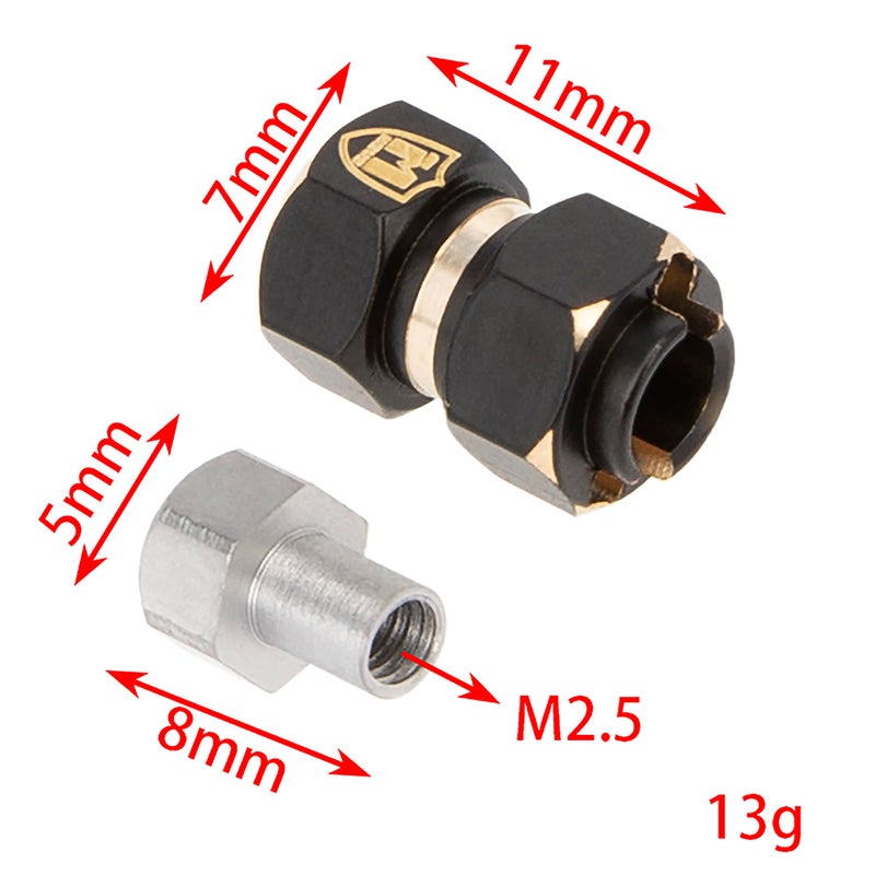 MEUS RACING TRX4M Brass Wheel Spacer 10mm(+6mm) Hex Extension Adapter for Redcat Ascent-18 TRX4M Defender Bronco K10 F150 1/18 RC Crawler Car Upgrades Parts - Image 2