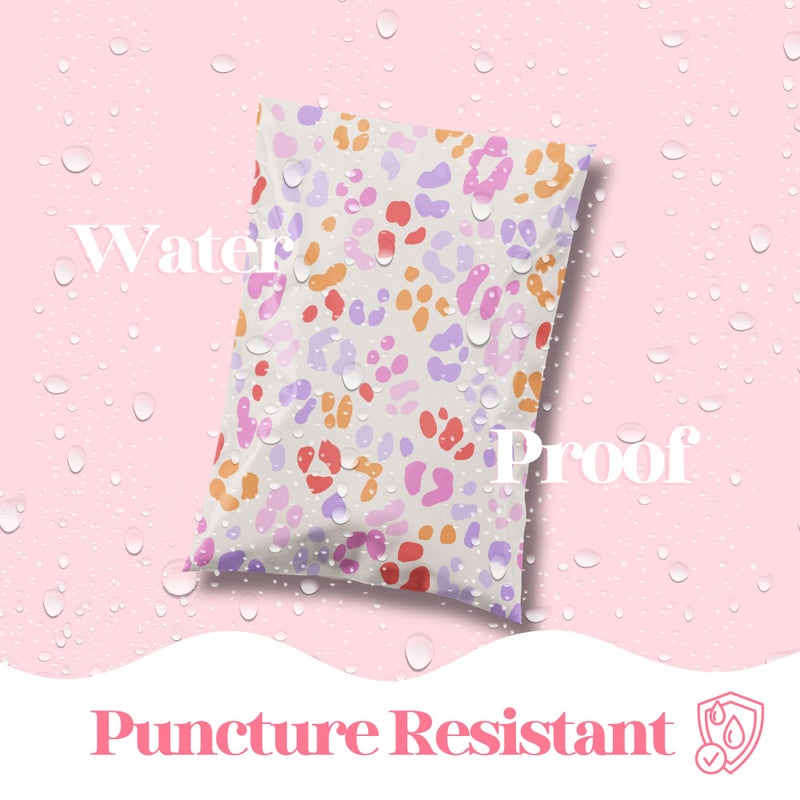Pretty Package Store 6x9 Designer Poly Mailer 100 Pack Heavy Duty Waterproof Self Seal Shipping Bags for Small Business Large Mailing Envelopes Bulk Tear Resistant Cute Packaging Preppy Leopard - Image 5