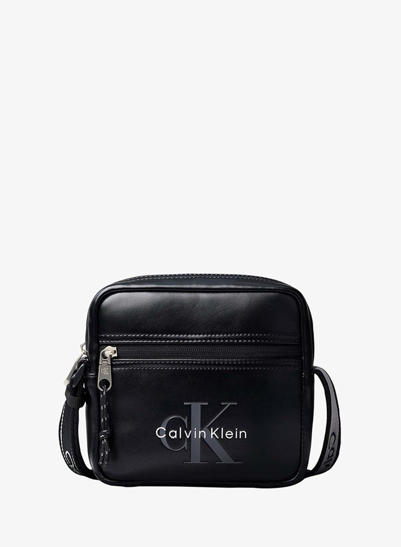 CALVIN KLEIN Monologo Webbing Strap Square Crossbody Bag - Image 1