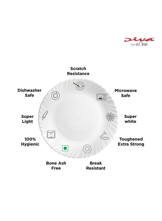 La Opala Diva, Opal Glass Crockery | Coffee Cup & Saucer Iris, Set of 12 | Aster Blue, 100 ml | for Tea & Coffee | Microwave Safe | 100% Vegetarian | Extra Strong | Super Light | Super White - Image 3