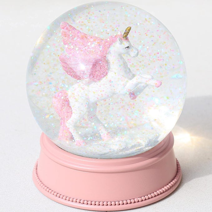UNICORN SNOW GLOBES FOR GIRLS 100MM PINK GLITTER GLASS SNOWGLOBE CHRISTMAS BIRTHDAY GIFTS FOR FRIENDS WIFEPINK