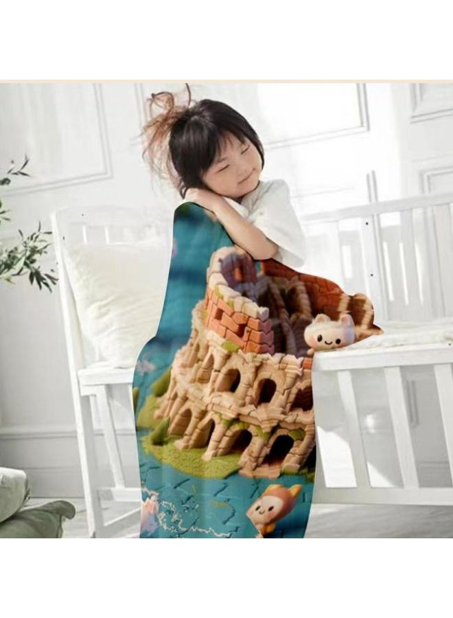 general Children's or student cartoon flannel thin blanket (warm and comfortable, suitable for sleep, games) 100cm*150cm - Image 1