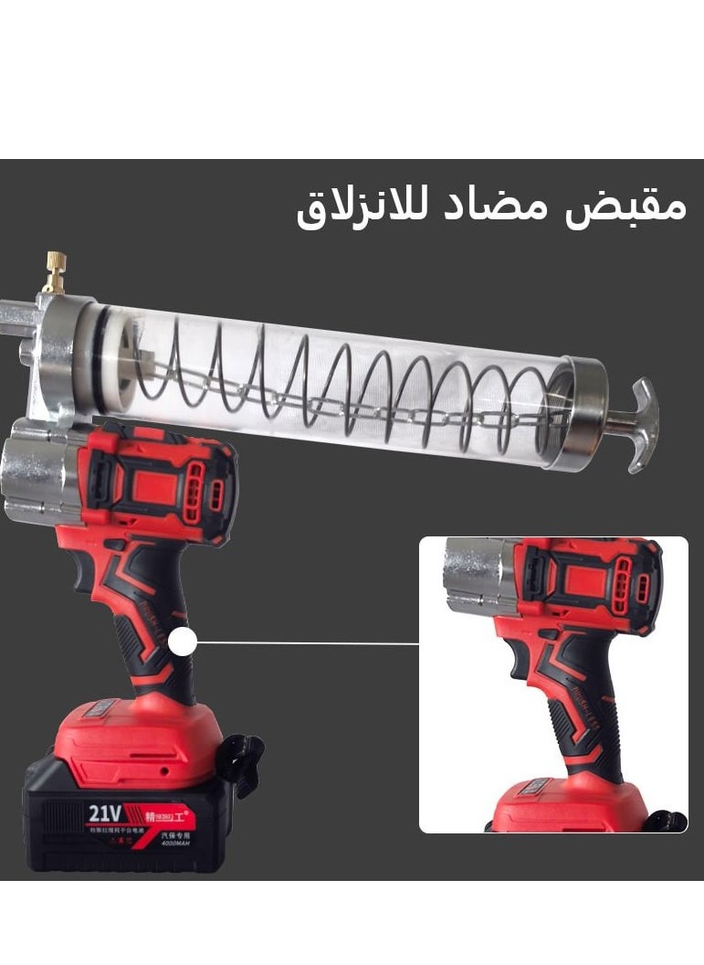 GearZone - Electric Grease Gun Kit, 12,000 PSI Battery Powered Grease Gun, Cordless Grease Gun with 2PCS Batteries and Charger-Color Red - Image 1