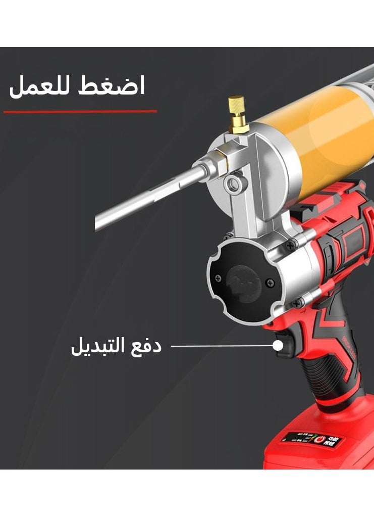 GearZone - Electric Grease Gun Kit, 12,000 PSI Battery Powered Grease Gun, Cordless Grease Gun with 2PCS Batteries and Charger-Color Red - Image 1