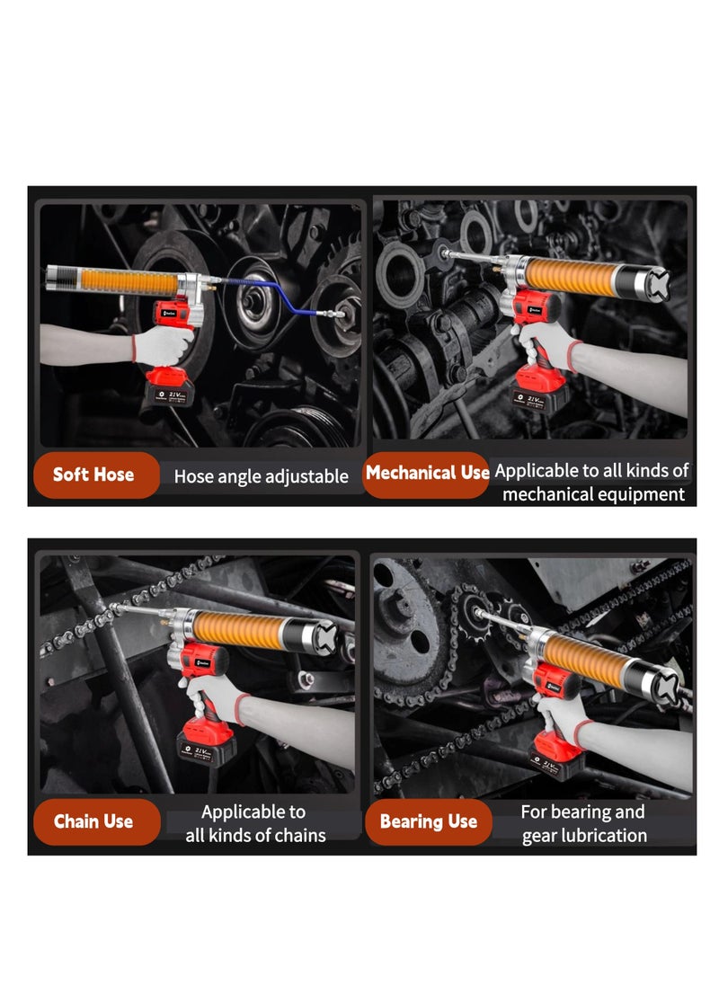 GearZone - Electric Grease Gun Kit, 12,000 PSI Battery Powered Grease Gun, Cordless Grease Gun with 2PCS Batteries and Charger-Color Red - Image 1