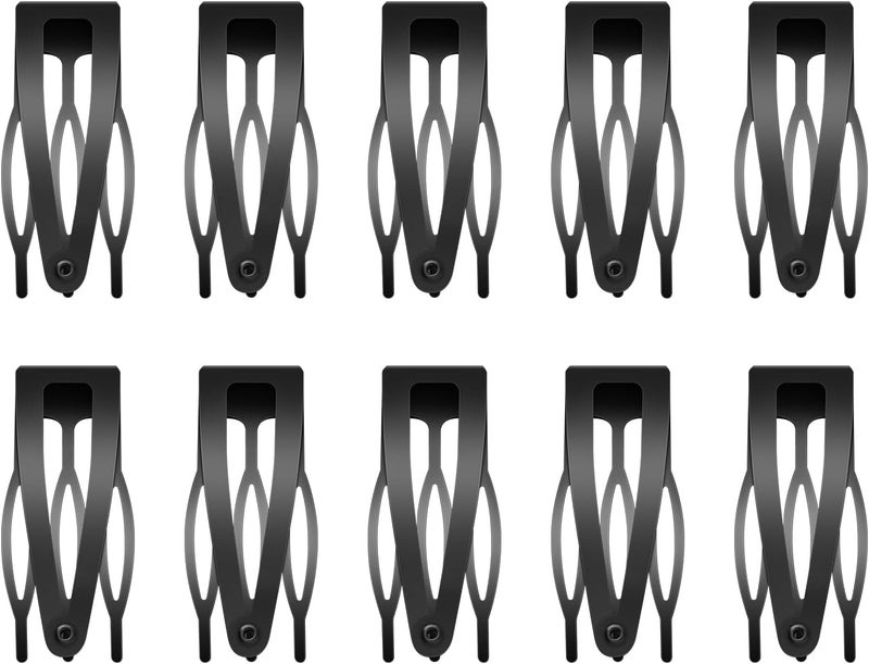 Etercycle 10 Pcs Double Grip Hair Clips, Metal Snap Hair Clips Hair Barrettes Women Hair Making Salon Supplies Hair Accessories (Black) - Image 1