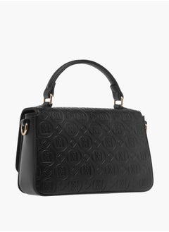 ELLE Womens Monogram Embossed Crossbody Bag With Top Handle And Adjustable Strap  - Image 3