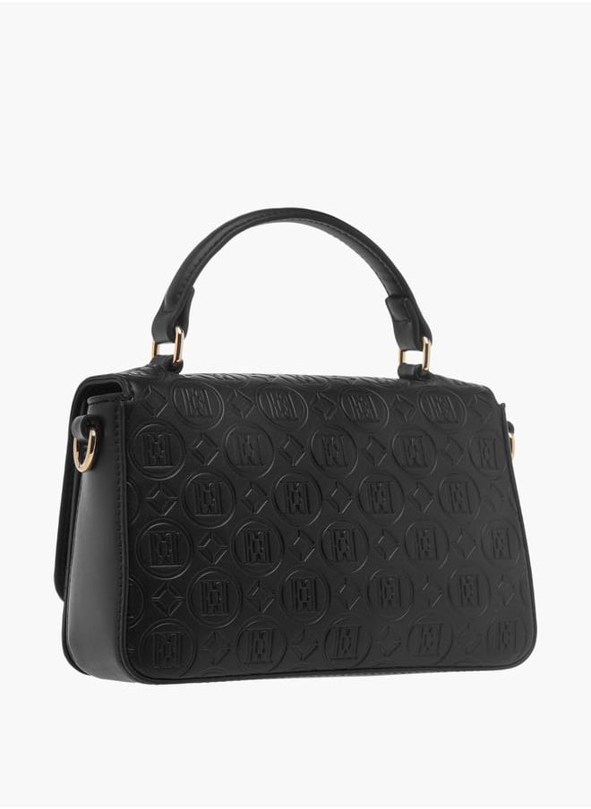 ELLE - Womens Monogram Embossed Crossbody Bag With Top Handle And Adjustable Strap - Image 1
