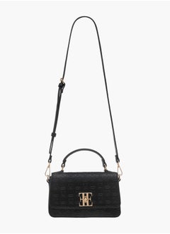 ELLE Womens Monogram Embossed Crossbody Bag With Top Handle And Adjustable Strap  - Image 2