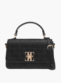 ELLE Womens Monogram Embossed Crossbody Bag With Top Handle And Adjustable Strap  - Image 1