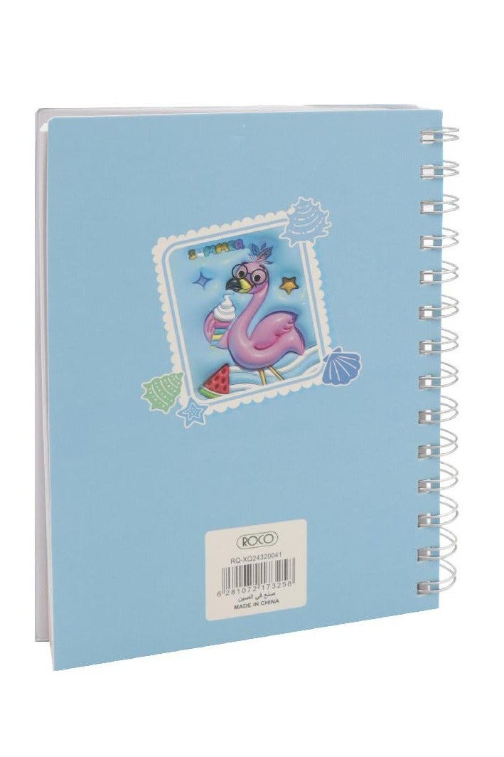 ROCO Notebook Flamingo13 X 18.5 cm96 SheetsSingle Ruled (Colored Pages)Blue - Image 3