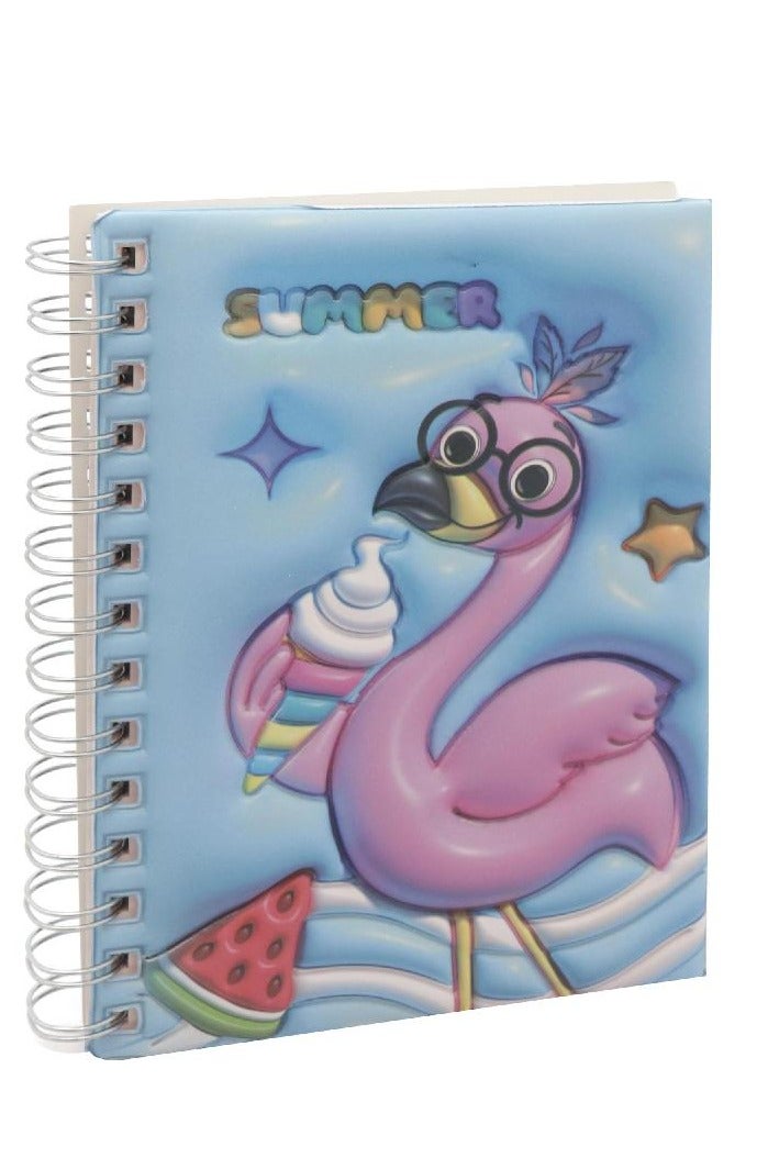 ROCO Notebook Flamingo13 X 18.5 cm96 SheetsSingle Ruled (Colored Pages)Blue - Image 1