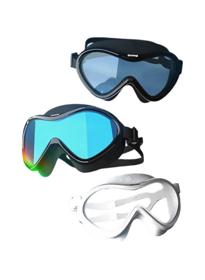 Swans Adult Swimming Goggles, Non-Prescription, For Men And Women, High-Definition, Anti-Fog, Waterproof, Large Frame, Professional Diving Swimming Glasses Equipment, Black - Image 3