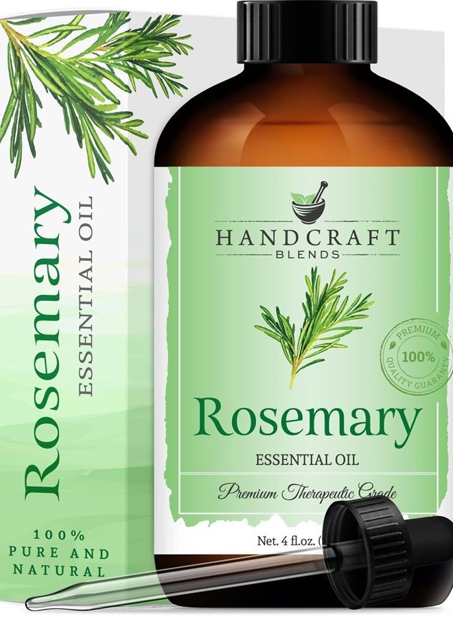 handcraft Blends زيت إكليل الجبل الأساسي المصنوع يدويًا - 100% نقي وطبيعي - درجة علاجية ممتازة مع قطارة زجاجية ممتازة - 4 أونصات سائلة كبيرة - Image 1