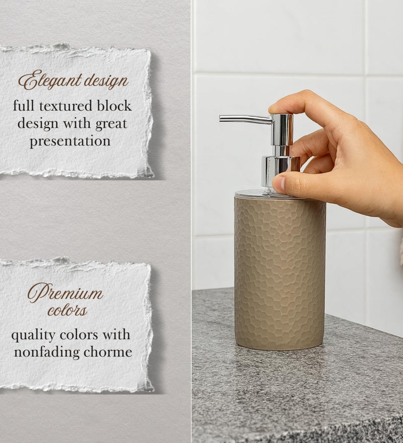Emoh Roced Refillable Liquid Soap Dispenser – Unbreakable Plastic Pump Bottle for Handwash, Sanitizer, Lotion, or Shampoo | Reusable Bathroom & Kitchen Dispenser (250ml) (Brown, Pack of 1) - Image 2