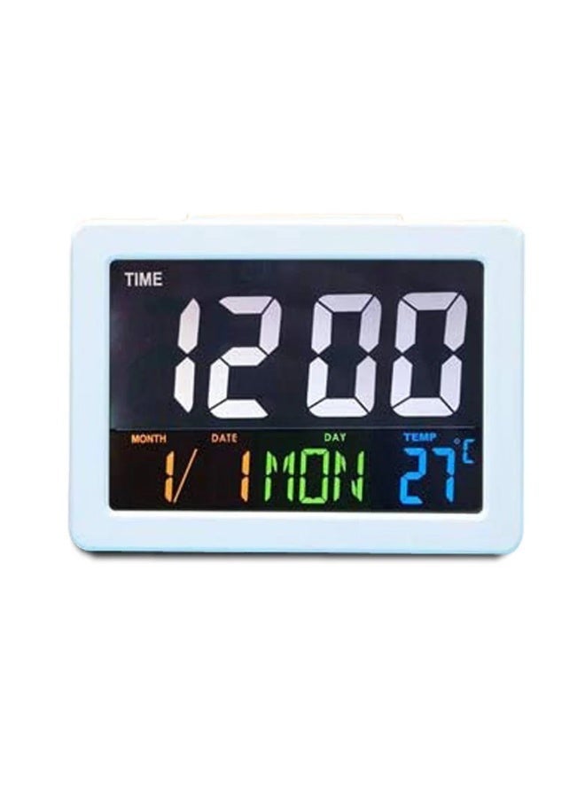 كروني Crony Gh-2000 Large Screen Led Digital Alarm Clock With Date & Temperature Display, Electronic Bedside Clock In White - Image 1
