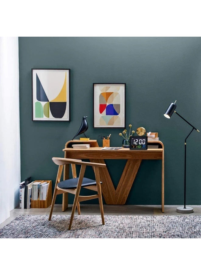 كروني Crony Gh-2000 Large Screen Led Digital Alarm Clock With Date & Temperature Display, Electronic Bedside Clock In White - Image 3