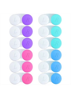 QVVQ 12PCS Contact Lens Case, Colorful Contact Lens Box Left/Right Eyes Holder Container, Outdoor Mini Contact Lens Soak Storage Kit for Travel&Home.  - Image 1