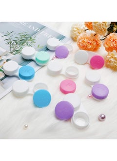 QVVQ 12PCS Contact Lens Case, Colorful Contact Lens Box Left/Right Eyes Holder Container, Outdoor Mini Contact Lens Soak Storage Kit for Travel&Home.  - Image 5