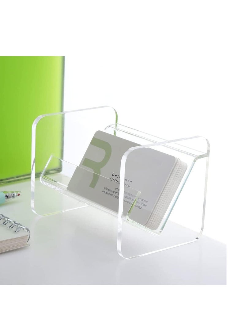 SOLARAE Business Card Holder, Acrylic Business Card Holder for Desk Clear Business Card Stand Desktop Business Card Holders Plastic Business Card Display for Exhibition, Home, and Office - Image 5