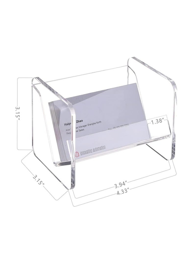 SOLARAE Business Card Holder, Acrylic Business Card Holder for Desk Clear Business Card Stand Desktop Business Card Holders Plastic Business Card Display for Exhibition, Home, and Office - Image 3