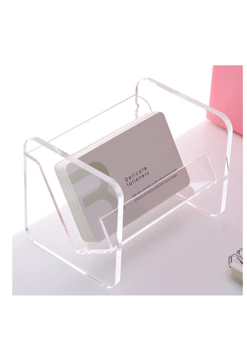 SOLARAE Business Card Holder, Acrylic Business Card Holder for Desk Clear Business Card Stand Desktop Business Card Holders Plastic Business Card Display for Exhibition, Home, and Office - Image 2