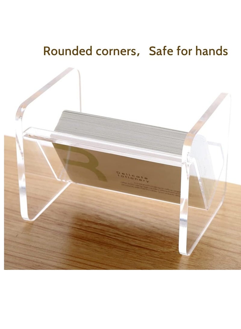 SOLARAE Business Card Holder, Acrylic Business Card Holder for Desk Clear Business Card Stand Desktop Business Card Holders Plastic Business Card Display for Exhibition, Home, and Office - Image 4