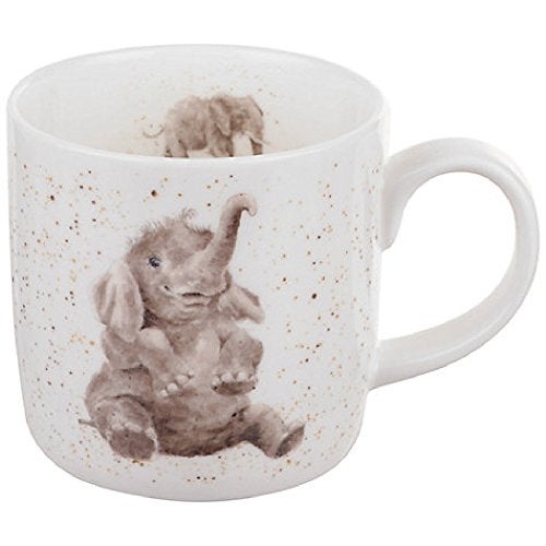 Royal Worcester Wrendale by Royal Worcester Bone China Mug Role Model Elephants, Multi-Colour,11 oz - Image 1