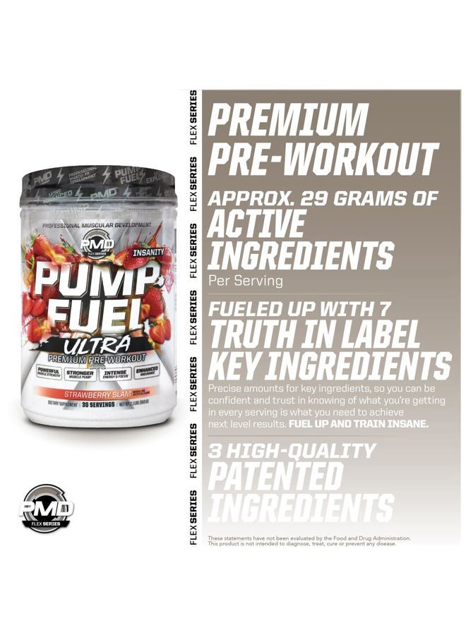 PMD Sports Pump Fuel Ultra Insanity - Premium Pre Workout Powder & Muscle Pump, Intense Energy, Focus, Endurance & Recovery - Premium Creatine, Arginine & Beta Alanine, Strawberry Slam (30 Servings) - Image 5