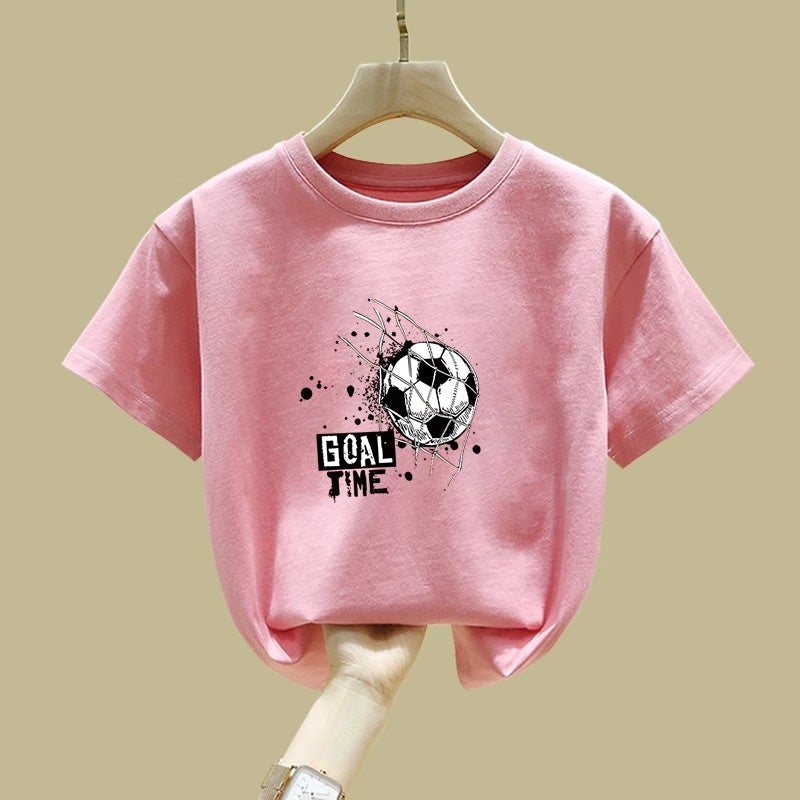 2437# Boys' Short-Sleeved T-Shirt Children'S Wear Pure Cotton Middle And Big Children'S Boys' Fried Street Fashionable Children'S Top - Image 4