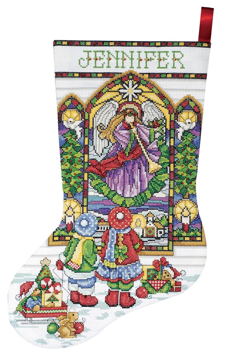 Stained Glass Counted Cross Stitch Stocking Kit