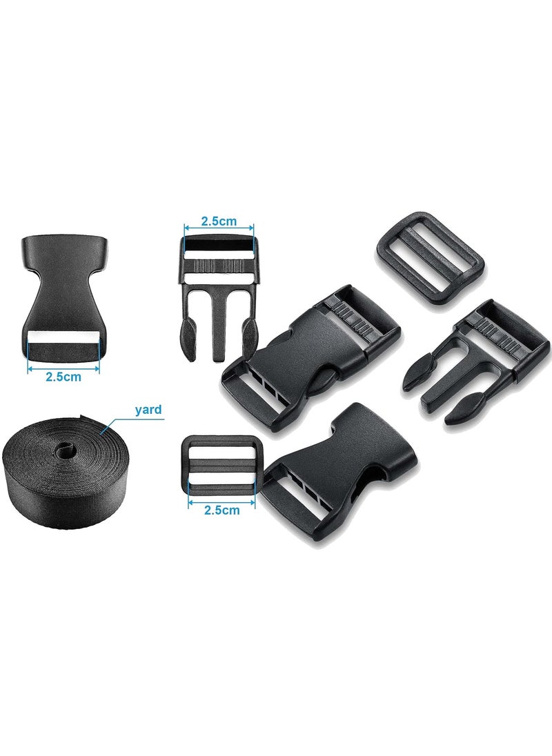 DIY Crafts DIY Crafts 2 inch Set 5 Buckle 5 TriGlide Slide 5mtr Webbing Flat Side Release Buckles TriGlide Slides As Choice Meter Webbing Black Roll 2 inch Set 5 Buckle 5 TriGlide Slide 5mtr Webbing  - Image 2