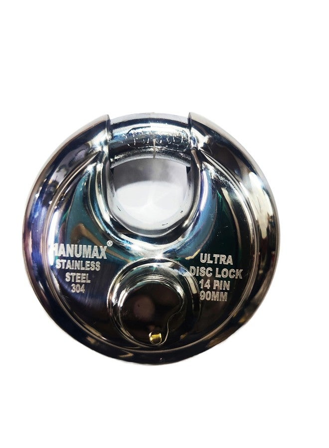 هانومكس قفل Hanumex® 90 مم، مزود بتقنية مفاتيح Ultra Keys المتطورة، قرص أمان، 14 دبوس، دقة متناهية، مصنوع من الفولاذ المقاوم للصدأ، قفل باب، قفل مصراع، 4 مفاتيح أصلية مرفقة في عبوة القفل. - Image 2