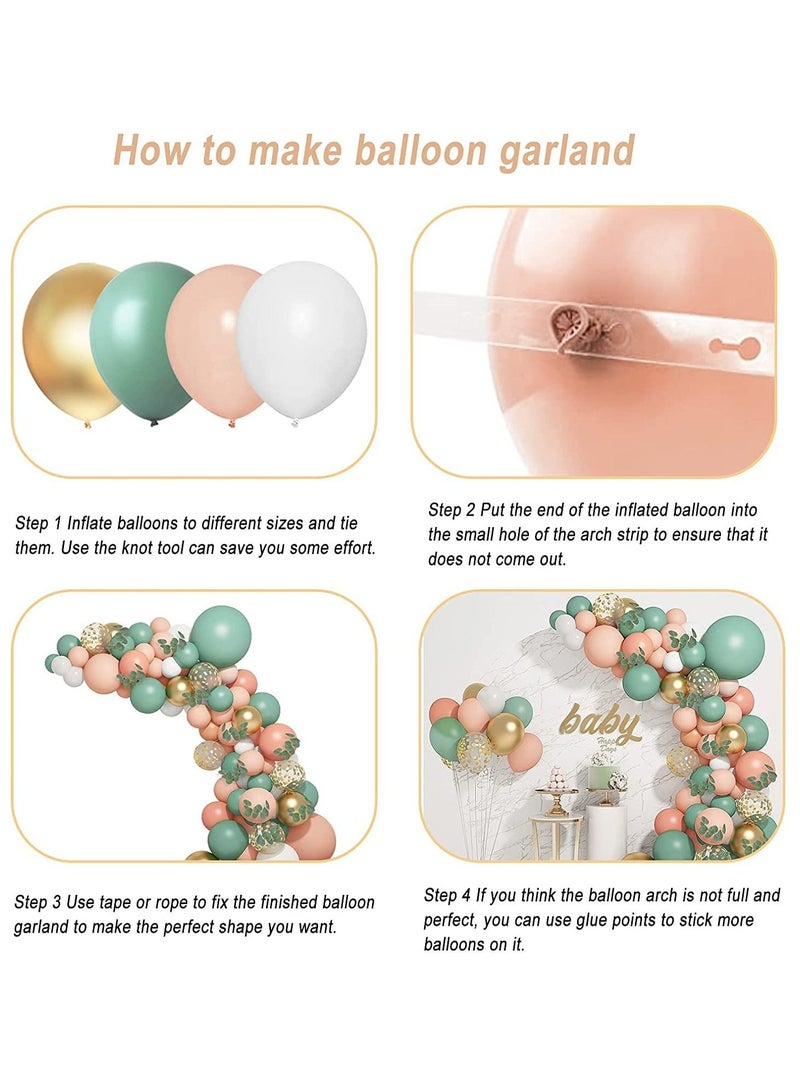 SYOSI Balloon Garland Arch Kit, Orange White Green and Gold Balloons Eucalyptus for Tropical Wedding Jungle Safari Greenery Baby Shower Birthday Party Decorations 126PCS Sage Olive Green Blush Peach - Image 5
