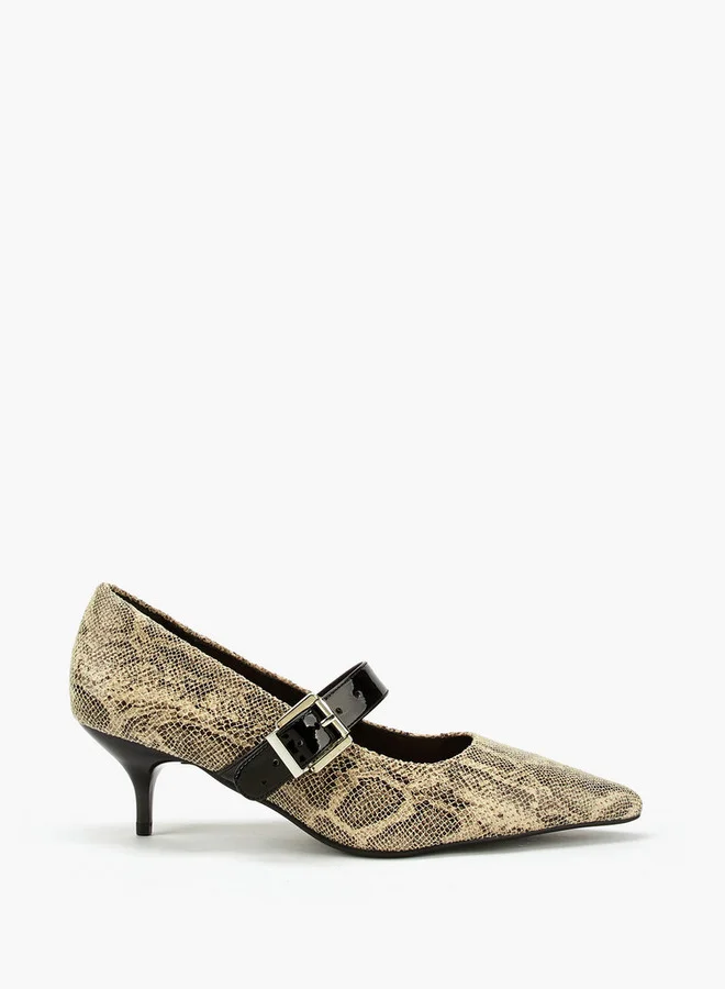 Celeste Women's Animal Print Pointed Toe Shoes with Kitten Heels