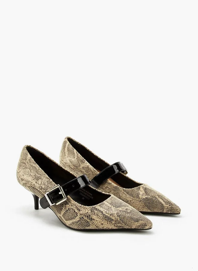 سيليست أحذية نسائية بنقشة حيوانات وكعب رفيع مدبب